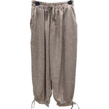 Keten Paçası Bağlı Pantolon