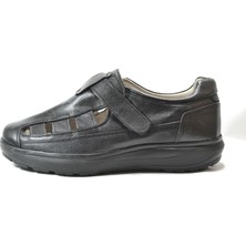 Dr. Comfort 7100 Siyah Hakiki Deri Cırtlı Ortopedik Erkek Şeker Ayakkabı