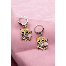 Atolyezone 18K Altın Kaplama Huggie Sallantılı Mini Tasarım Çelik Küpe ve Kolye Set