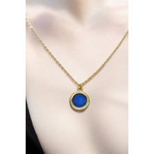 Atolyezone 18K Altın Kaplama Huggie Sallantılı Mini Tasarım Çelik Küpe ve Kolye Set