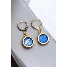 Atolyezone 18K Altın Kaplama Huggie Sallantılı Mini Tasarım Çelik Küpe ve Kolye Set