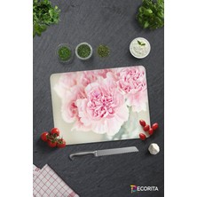 Pembe Krizantem | Cam Kesme Tahtası - Cam Kesme Tablası | 30CM x 40CM