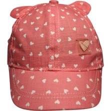 Spteks Kitti 0-18 Aylık Kız Bebe Pembe Renk Kalp Figür ve Desenli Yazlık Şapka