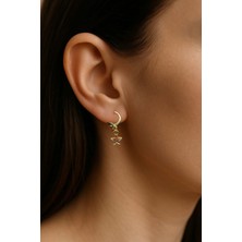 Atolyezone 18K Altın Kaplama Huggie Sallantılı Mini Tasarım Yıldız Küpe