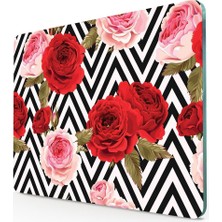 Kırmızı Gül Görünümlü | Cam Kesme Tahtası - Kesim Tablası | 20 x 30 cm