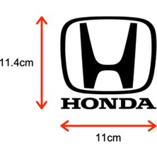 Honda Için Uyumlu Aksesuar Oto Sticker Siyah 11 cm