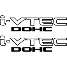 Honda I-Vtec Dohc Oto Sticker 2 Adet Siyah 30*7 cm
