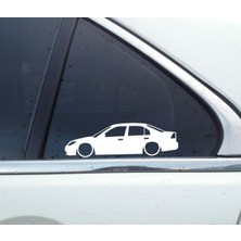 Basık Oto Stickeri 2 Adet Beyaz
