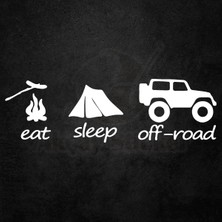 Eat Slepp Offroad Oto Sticker 4x4 Sticker Beyaz 40*13 cm