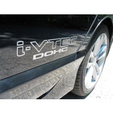 Orjinal Honda Civic I-Vtec Dohc Sticker 2 Adet Set Beyaz