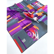 Levidor Tivil Ipek Eşarp 46854 Gri Rengi Karışık Desen