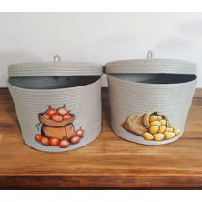 2li'patates Soğan Sepeti Dekoratif Sepet Organizer Sepet Jüt Sepet Soğan Sepeti Patates Sepeti