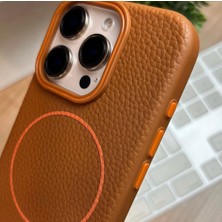 Apple iPhone 16E Uyumlu Beats Magsafe Deri Görünümlü Silikon Kılıf Kapak