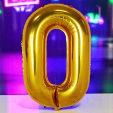 Gold 0 Rakam Folyo Balon Uçan Balona Helyum Gazına Uygun Yüksek Kalite 1 Metre Gold 0 Rakam Balon