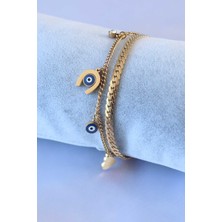 Şans Bilekliği - 2'li Zincir Çelik Model