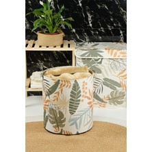 Yaprak Desenli Filesiz Kirli Çamaşır Dolap Içi Çocuk Odası Oyuncak Düzenleyici Saklama Sepeti 37X40