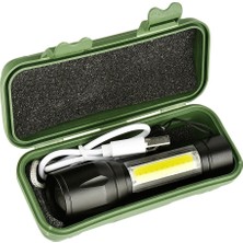 Su Geçirmez Şarjlı El Feneri 2500 Lumens + 5W Cob LED USB Lion Şarjlı Ultra Güçlü Q5 Xpe (4767)