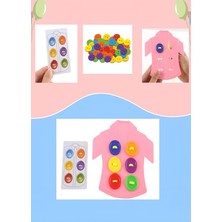 Kıyafet Giydirme Oyunu Gömleğe Düğme Dikme Ince Motor Beceri Montessori Eğitici Oyuncak