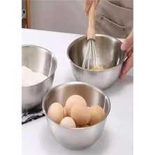 Çelik Karıştırma Kabı Çok Amaçlı Kase Çırpma Yoğurma Hamur Salata Kasesi Anneye Hediye 21X10CM