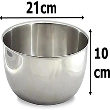 Çelik Karıştırma Kabı Çok Amaçlı Kase Çırpma Yoğurma Hamur Salata Kasesi Anneye Hediye 21X10CM