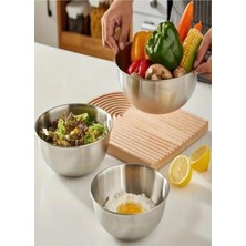 Çelik Karıştırma Kabı Çok Amaçlı Kase Çırpma Yoğurma Hamur Salata Kasesi Anneye Hediye 21X10CM