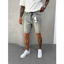 Erkek Denim Kot Kapri Şort