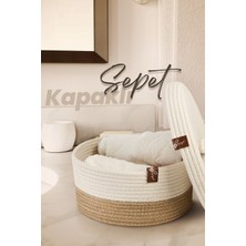 Jüt Ip Hasır Özel Tasarım Çok Amaçlı Düzenleyici Kapaklı Sepet Organizer