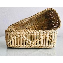 Hasır Ekmeklik / Hasır Düzenleyici / Ev Dekorasyon Hasır Sepet 28 cm Kaktüs Saksılık Çiçeklik