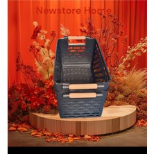 2 Adet - Çok Amaçlı Plastik Tutacaklı Organizer Sepet - Dolap Içi & Çekmece Düzenleyici Sepet -Siya