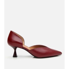 Hotiç Kadın Deri Bordo İnce Topuklu Stiletto