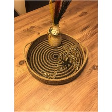 Hasır Sepet, Jüt Ip Sepet, Dekoratif Saklama Kutusu, Hediyelik Sepet, Hasır Sunum Tepsi, Dekor Taba