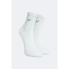 Buluş Organic 2'li Beyaz Yarım Konç Havlu Tabanlı Erkek Spor & Tenis Çorabı