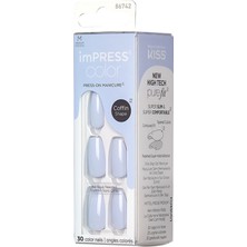 İmpress Color Kendinden Yapışkanlı Takma Tırnak Mavi Uzun