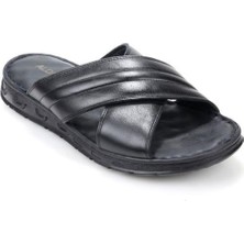 Papuçcity Aldmr 800 Ortopedik Erkek Masaj Tabanlı Hakiki Deri Terlik