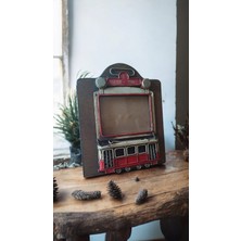 Hureggo Vintage Taksim-Tünel Ahşap Metal Çerçeve & 24 X19.5 cm