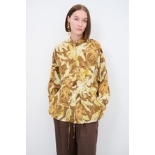 Love My Body Desenli Keten Gömlek