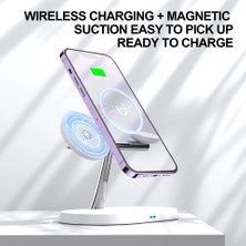 3'lü Wireless Kablosuz Şarj Standı Apple - Android Uyumlu 15W Hızlı Şarj Kulaklık - Saat Şarj Standı