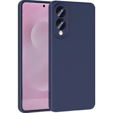Samsung Galaxy S25 Edge Kılıf Lansman Içi Kadife Kamera Korumalı Mara Silikon Kılıf - Lacivert