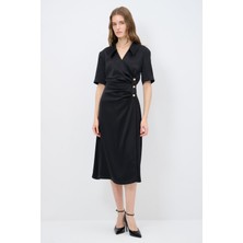 Love My Body Büzgülü Kısa Kollu Elbise