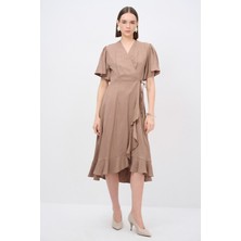 Love My Body Vıskon Volanlı Elbise