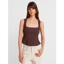 50860 Peplum Korse Top-Kahve