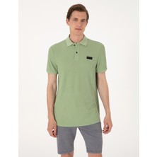 Pierre Cardin Erkek Çağla Yeşili Slim Fit Örme Dokulu Polo Yaka Tişört 50309959-VR016