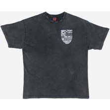 Yıkamalı Oversize Baskılı T-Shırt