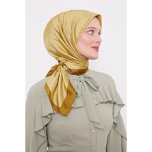 Yağ Yeşili Halka Desen Monogram Eşarp