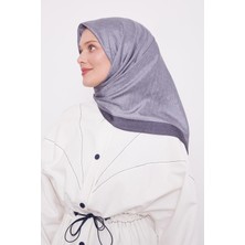A.antrasit Halka Desen Monogram Eşarp