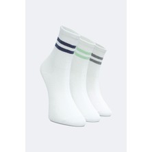 Buluş Organic 3'lü Erkek Çocuk Tenis Çorabı Beyaz