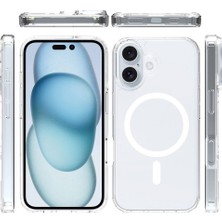 Apple iPhone 16 Uyumlu Magsafe Manyetik Wireless Kablosuz Şarj Destekli Sert Silikon Şeffaf Kapak
