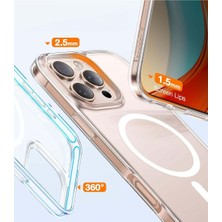 Apple iPhone 12/12 Pro Uyumlu Magsafe Manyetik Kablosuz Şarj Destekli Sert Silikon Şeffaf Kapak