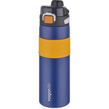 Vagonlife Kilitli Pipetli / Pipetsiz Kullanım Çelik Matara 032 800ML Navy Blue
