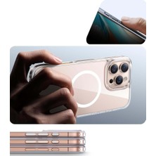 Apple iPhone 14/15 Plus Uyumlu Magsafe Manyetik Kablosuz Şarj Destekli Sert Silikon Şeffaf Kapak